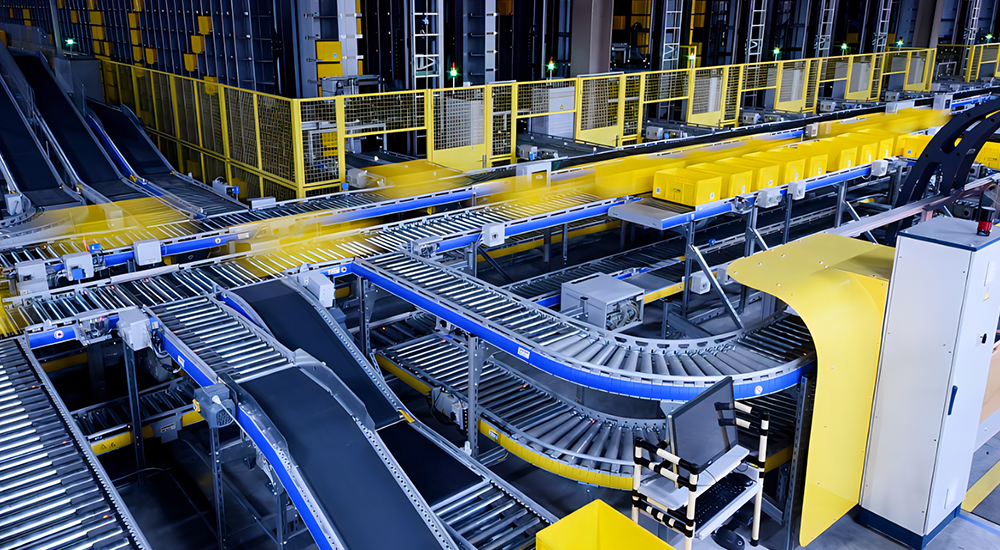 镭普森自动化分拣传送生产线助力生鲜、餐饮供应链、预制菜企业解决仓储、分拣及搬运难题。智能分拣设备可扫码识别货品，获取绑定信息，录入MES，实现自动分拣，集包/装箱，AGV搬运车运输，提高分拣效率，减少人工，实现了物流仓储分拣自动化、信息话、智能化。